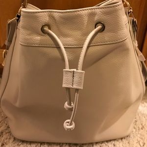 Cream Color Ora Delphine Genuine Leather Purse